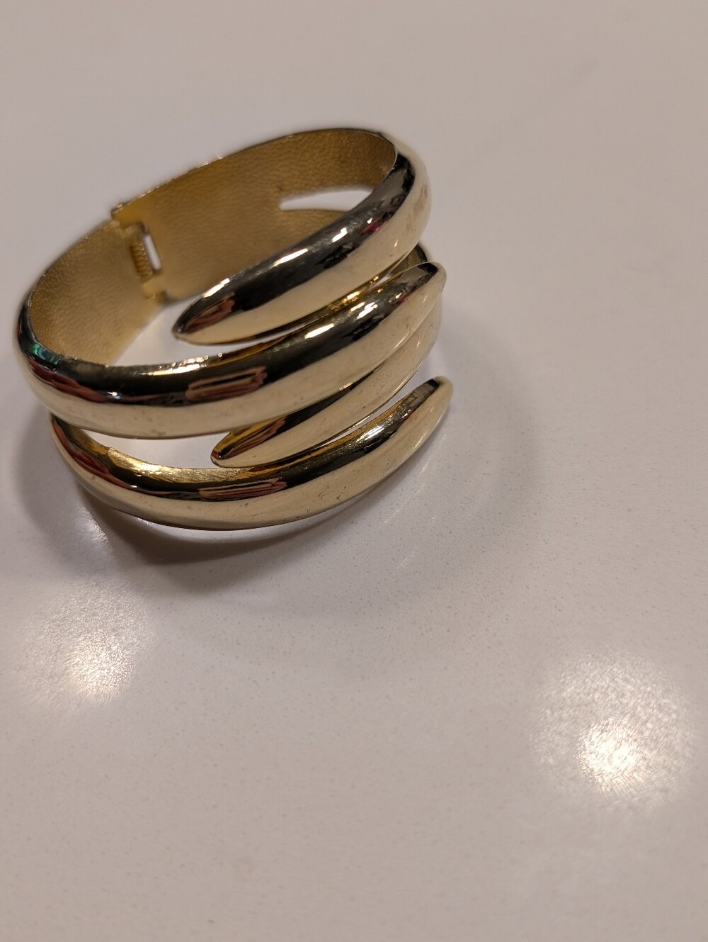 Vintage Bracelet Gold-Tone Spiral Cuff Bandle Euro Summer Coastal Boho - Picture 7 of 7